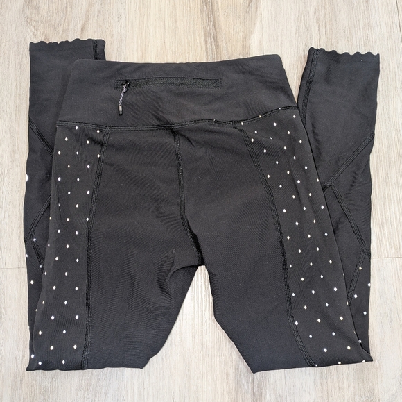 Lululemon Black Leggings w/ Polka Dots - Size 2 - Picture 2 of 6